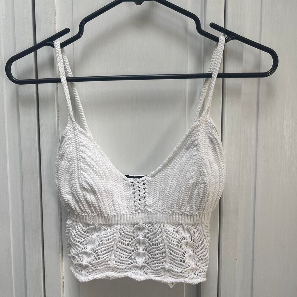 Forever-21 Women's White Crop-top